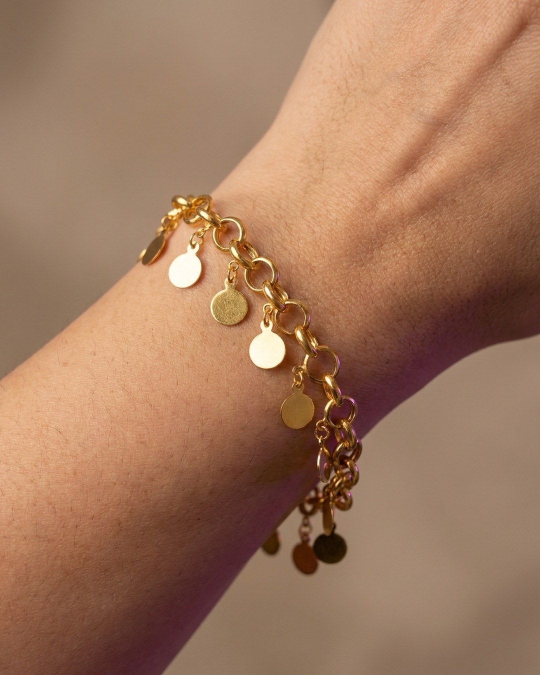 Pullu Sallantılı Altın Bileklik 22 Ayar 10.31gr - B01029