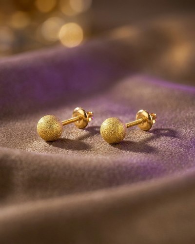 22 Ayar Altın Çocuk Küpesi Dorika Modern Tasarım 1.22gr Hediye - J00031
