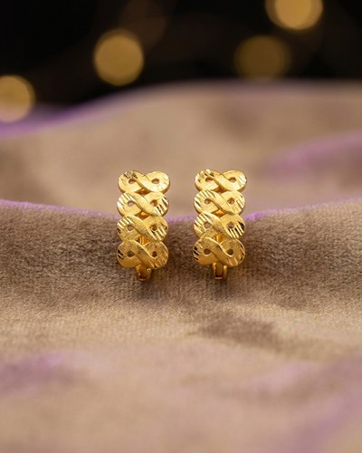 22 Ayar Altın Küpe Modern Tasarım 3.06gr - K000108