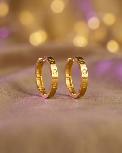22 Ayar Altın Halka Küpe Modern Tasarım 3.01gr Kadın - K00960