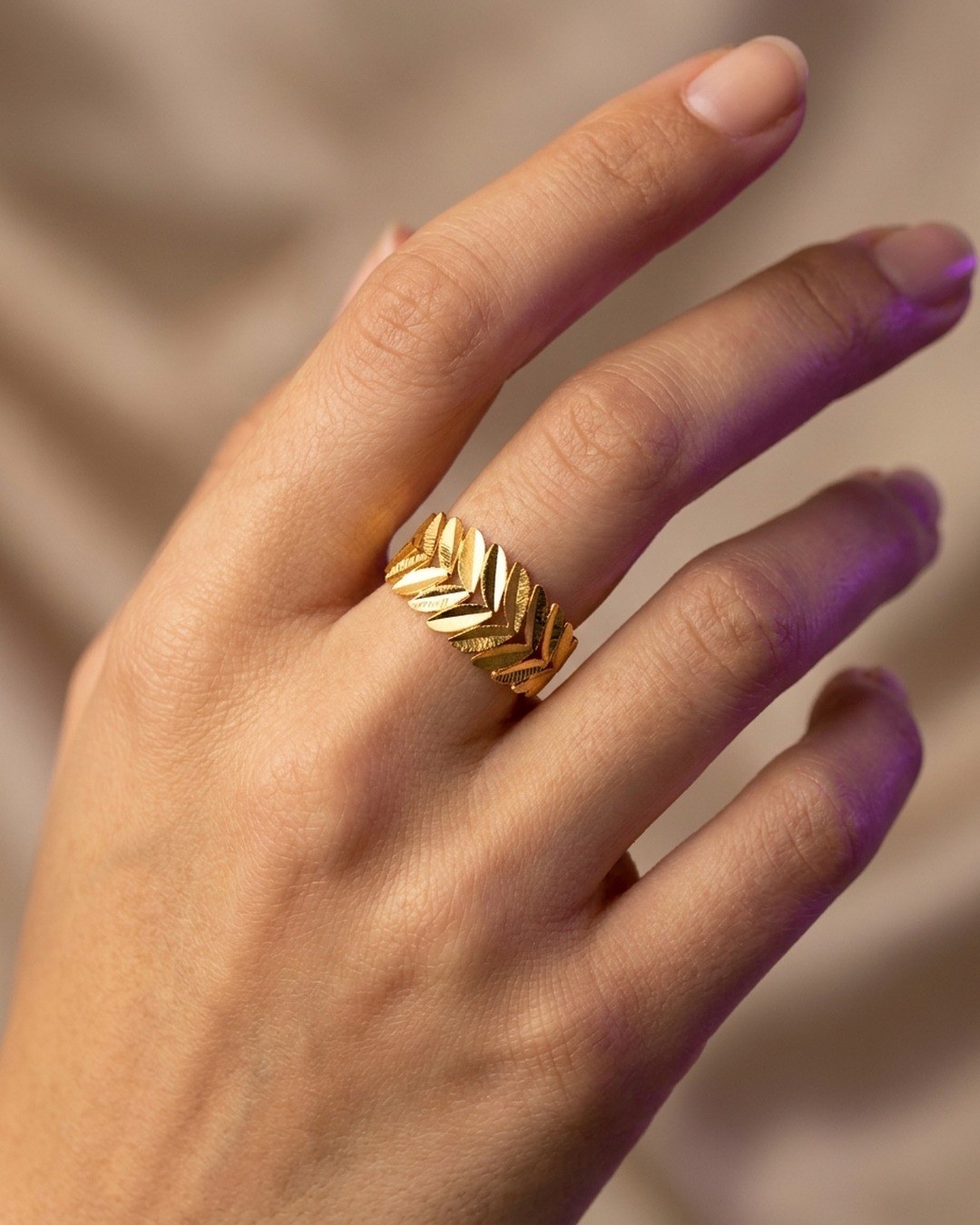 22 Ayar Altın Yüzük Başak Serisi 2.96gr 20 - Y01141