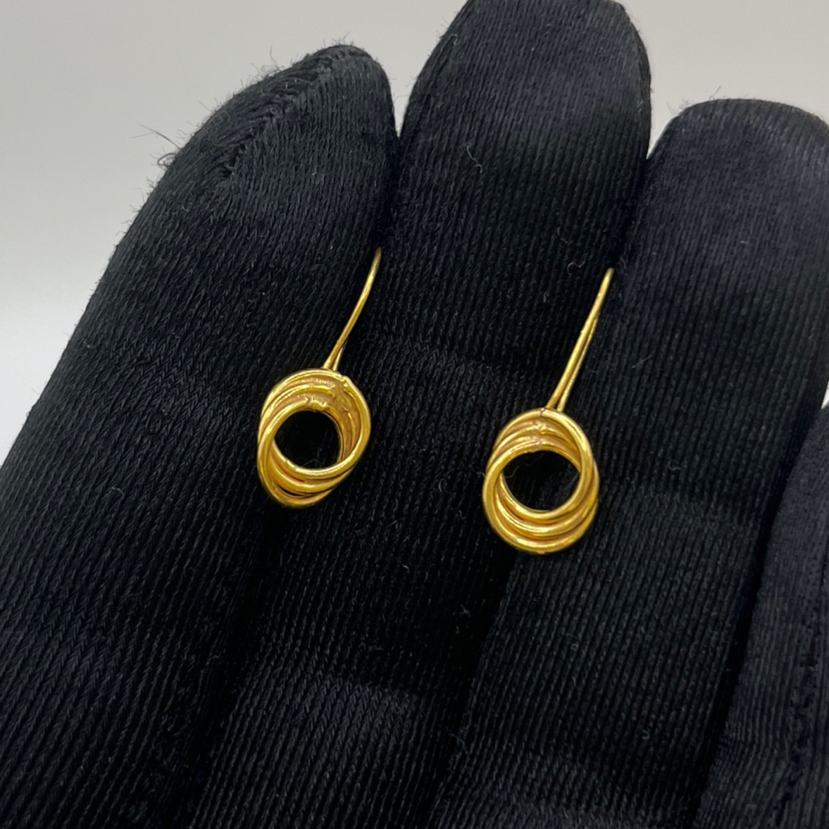 Halka Sallantılı Altın Çocuk Küpesi 22 Ayar 0.98gr - 09CK025 - Fotoğraf 1