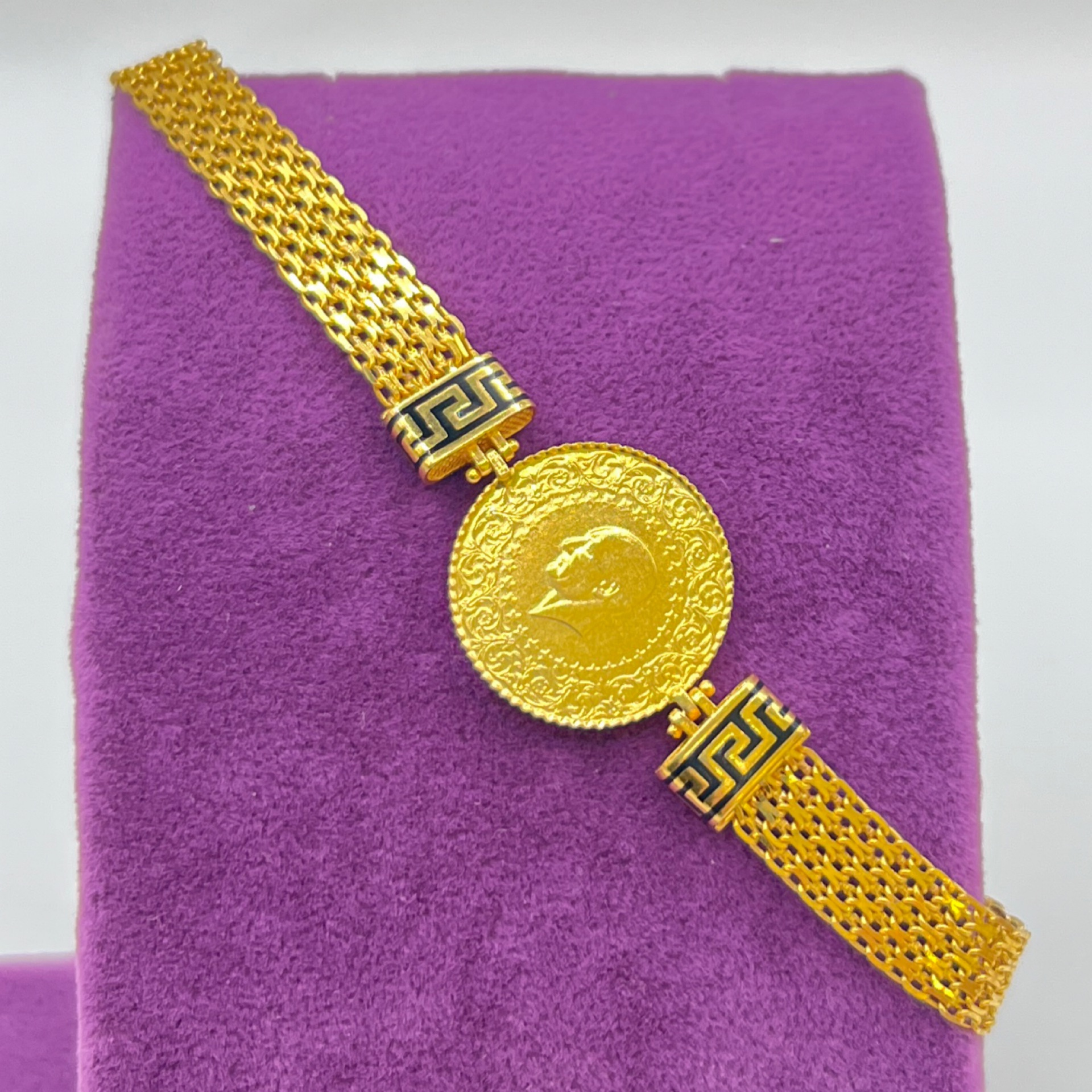 Çeyrekli Pullu Altın Bileklik 22 Ayar 12.03gr 19 CM - B000020 - Fotoğraf 5