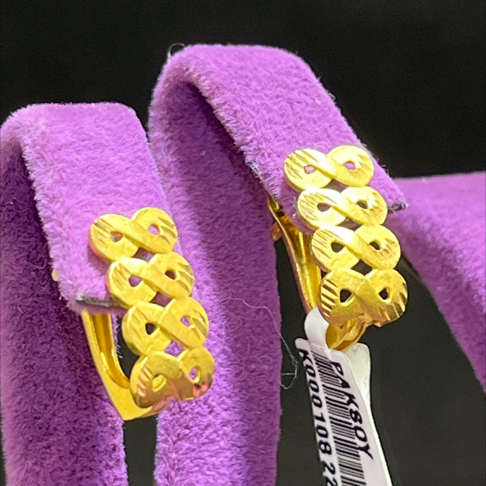 22 Ayar Altın Küpe Modern Tasarım 3.06gr - K000108