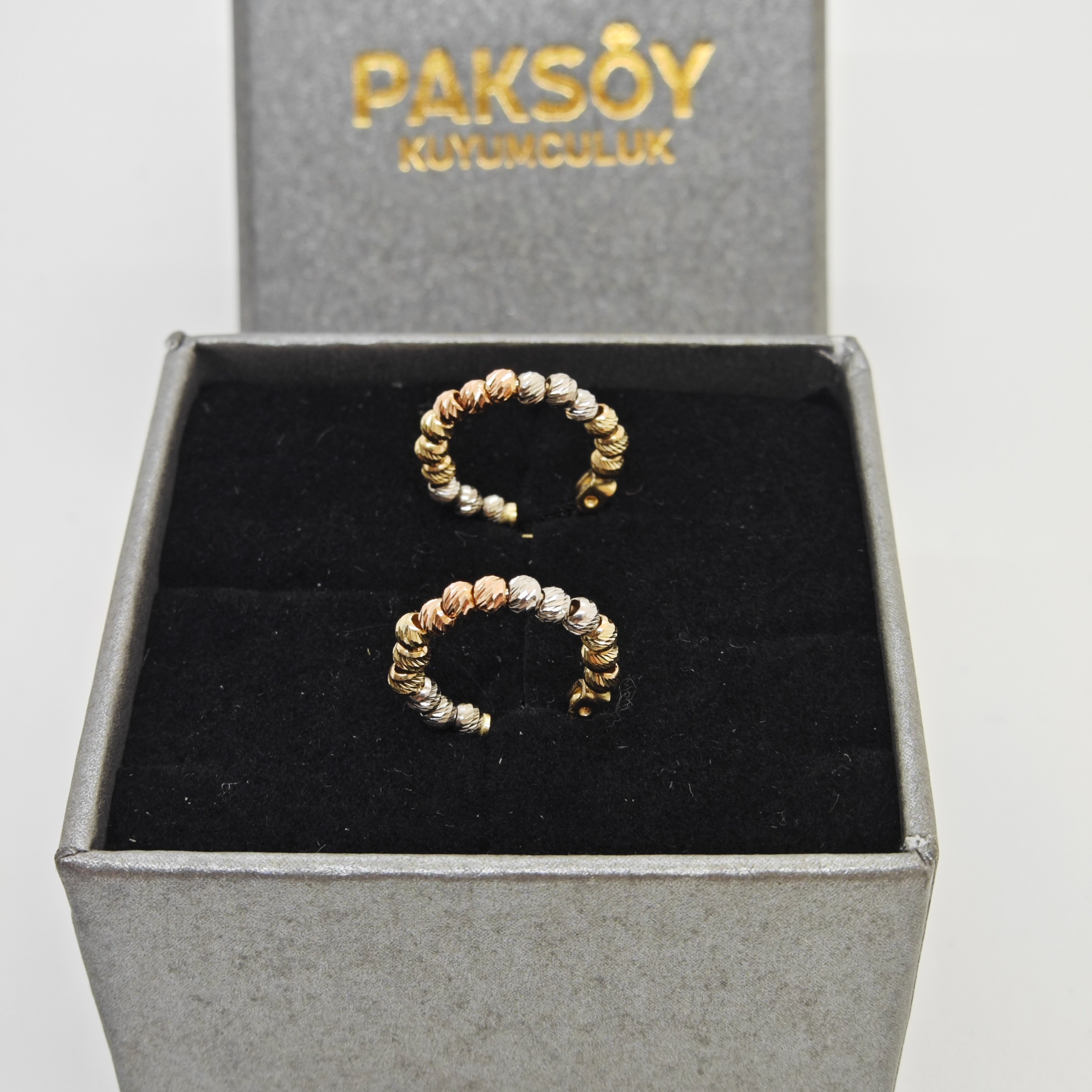 14 Ayar Altın Küpe Yıldız Işığı Koleksiyonu Modern Tasarım 2.09gr Kadın Hediye Paksoy - K000507 ürün görseli