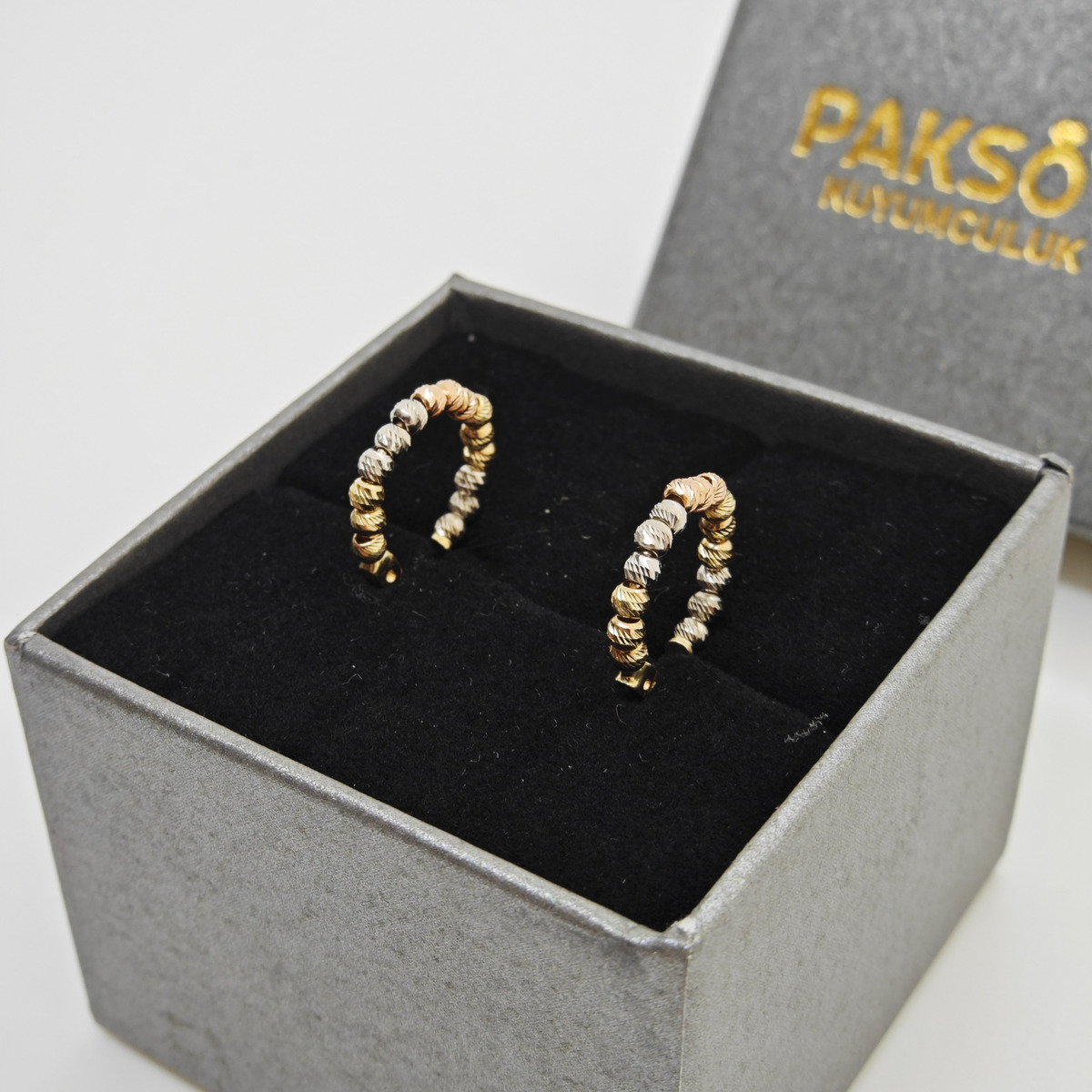 14 Ayar Altın Küpe Yıldız Işığı Koleksiyonu Modern Tasarım 2.09gr Kadın Hediye Paksoy - K000507