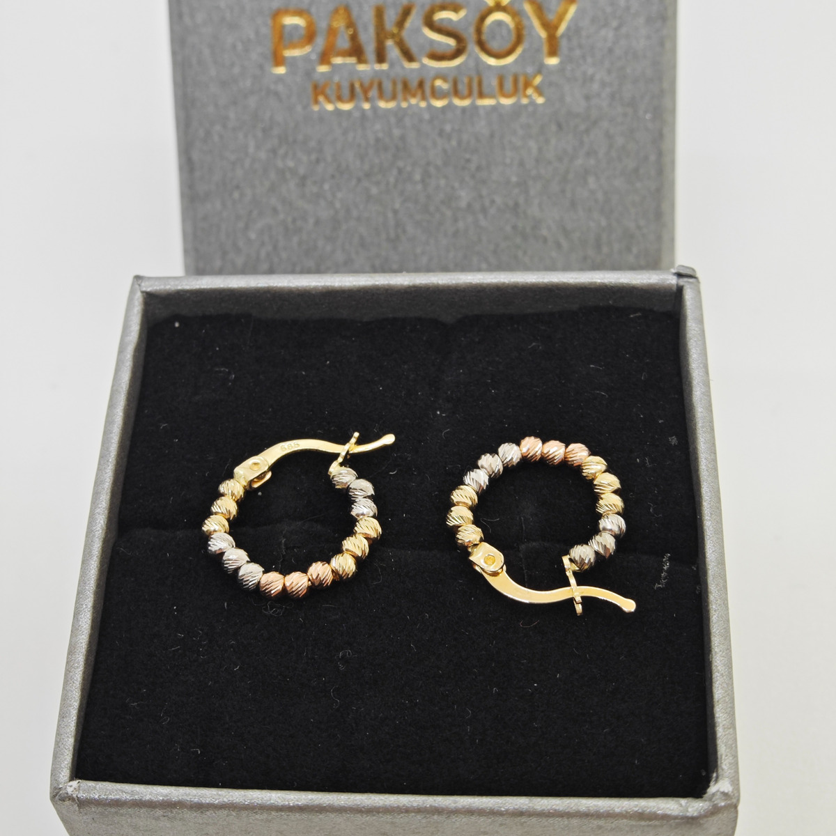 14 Ayar Altın Küpe Yıldız Işığı Koleksiyonu Modern Tasarım 2.09gr Kadın Hediye Paksoy - K000507 ürün görseli
