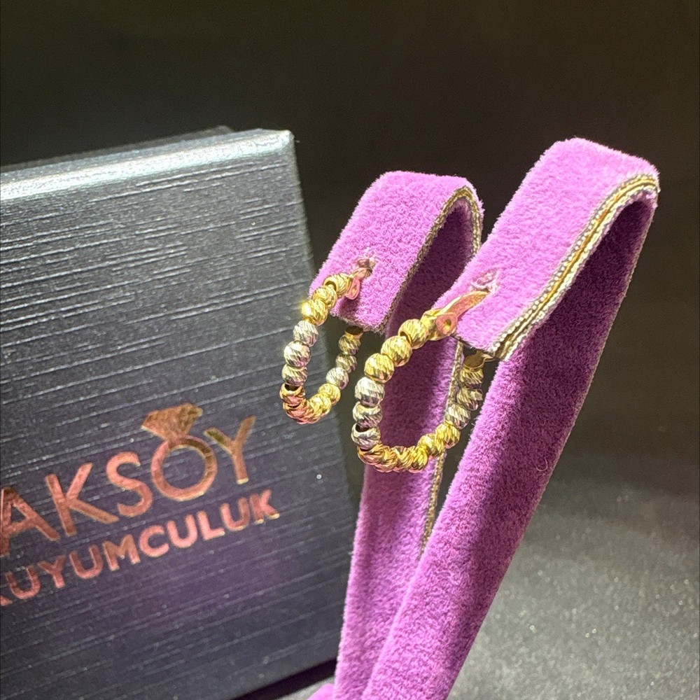 14 Ayar Altın Küpe Yıldız Işığı Koleksiyonu 1.90gr Kadın Hediye - K000511