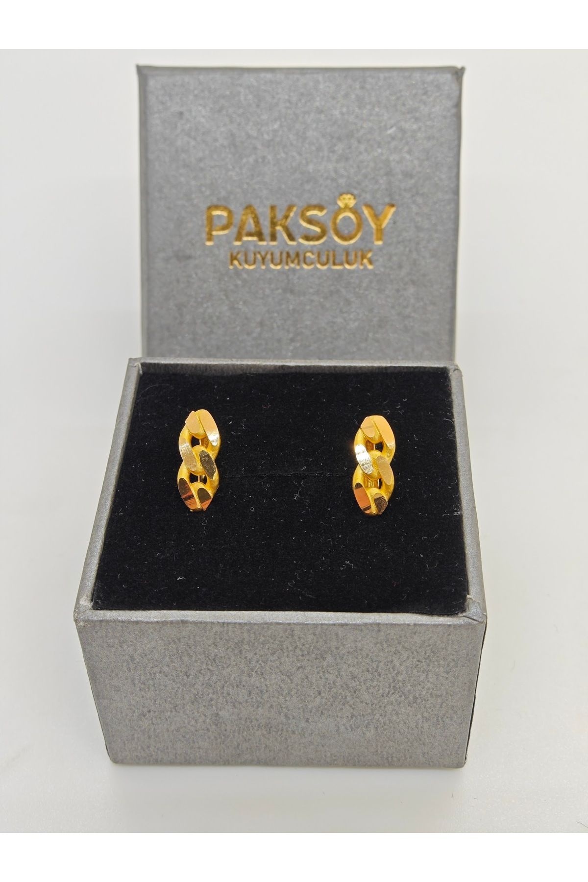 Zarif Modern Küpe 22 Ayar Altın Küpe K000557 - Görsel 2