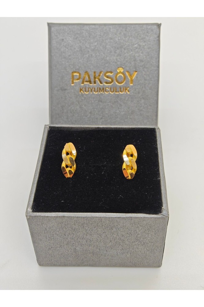 Zarif Modern Küpe 22 Ayar Altın Küpe K000557 - Görsel 2