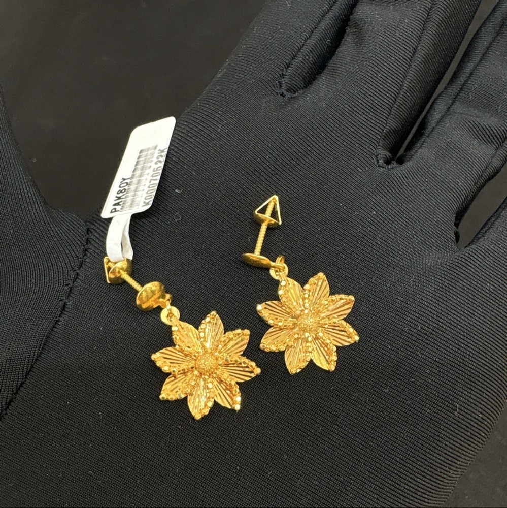 22 Ayar Altın Küpe Yıldız Işığı Koleksiyonu 4.33gr Kadın Hediye - K000705