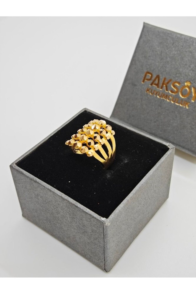 5 Sıralı Zarif Dorikalı Kaburga Yüzük 22 Ayar Altın Yüzük Y000035 - Görsel 1