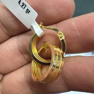 22 Ayar Altın Halka Küpe Doktor Fatih Modern Tasarım 3.47gr Kadın - K000723 - Fotoğraf 1