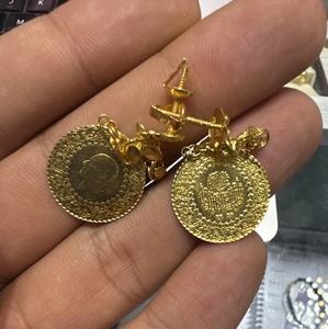 Parıltılı Çeyrek Küpe Tasarımı 22 Ayar Altın Küpe 5.85gr - K000731 - Fotoğraf 1