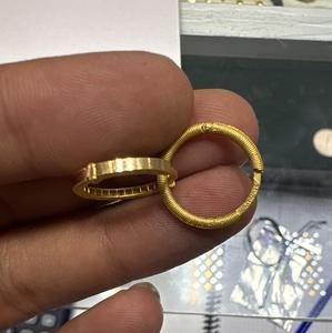 Işıltılı Halka Küpe Tasarımı 22 Ayar Altın 2.47gr - K000732 - Fotoğraf 1