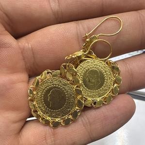 Zarif Çeyrek Dolama Tasarımı 22 Ayar Altın Küpe 7.94gr - K000737