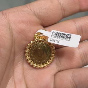 22 Ayar Altın Kolye Ucu Dorika Çeyrekli Tasarım 4.60gr Hediye - C000164 - Fotoğraf 1