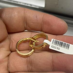 22 Ayar Altın Halka Küpe Doktor Fatih Modern Tasarım 2.63gr Kadın - K000740 - Fotoğraf 1