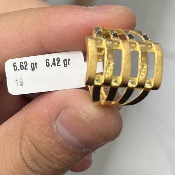 22 Ayar Altın Yüzük Kaburga Modern Tasarım 5.62gr 19 Numara Kadın - Y000815 - Fotoğraf 1