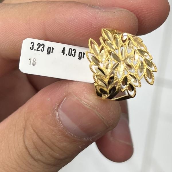 22 Ayar Altın Yüzük Yaprak Tasarım 3.23gr 18 Numara Kadın - Y000816 - Fotoğraf 1