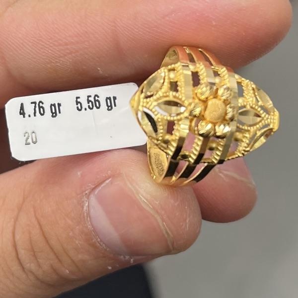 22 Ayar Altın Yüzük Çiçekli Özel Tasarım 4.76gr 20 Numara Kadın - Y000817 - Fotoğraf 1