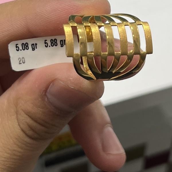 22 Ayar Altın Yüzük Kaburga Modern Tasarım 5.08gr 20 Numara Kadın - Y000819