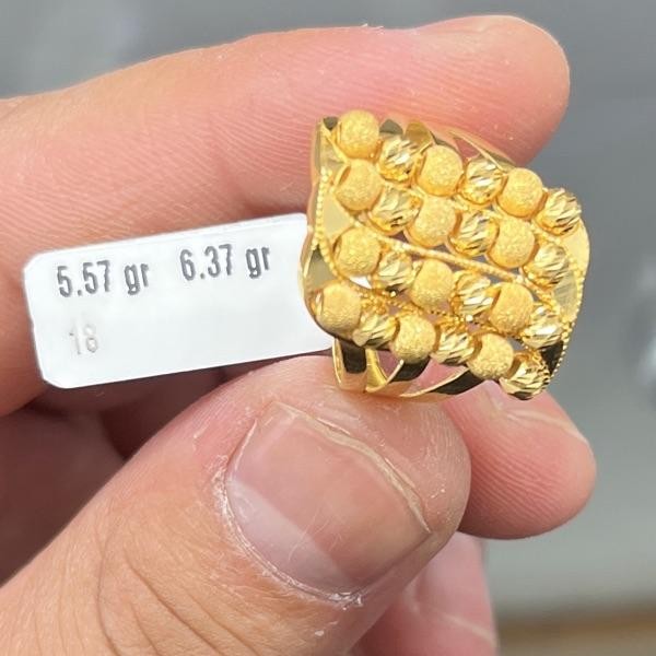 22 Ayar Altın Yüzük Dorika Modern Tasarım 5.57gr 18 Numara Kadın - Y000820