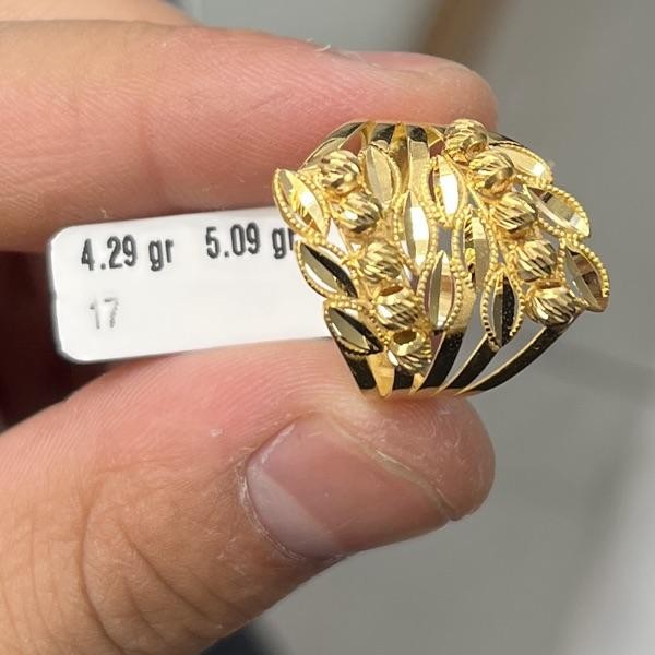 22 Ayar Altın Yüzük Yaprak Tasarım 4.29gr 17 Numara Kadın - Y000821