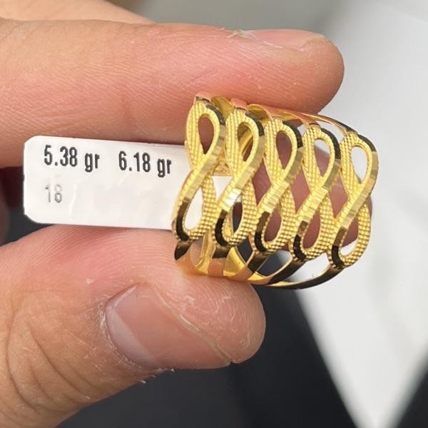 22 Ayar Altın Yüzük Kaburga Modern Tasarım 5.38gr 18 Numara Kadın - Y000822