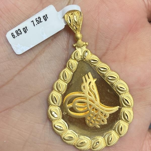 22 Ayar Altın Kolye Ucu Tuğra Özel Tasarım 6.83gr Hediye - C000170