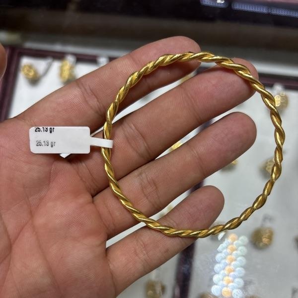 22 Ayar Altın Bilezik Kıvırcık Modern Tasarım 25.13gr Kadın - BZ00654 - Fotoğraf 1