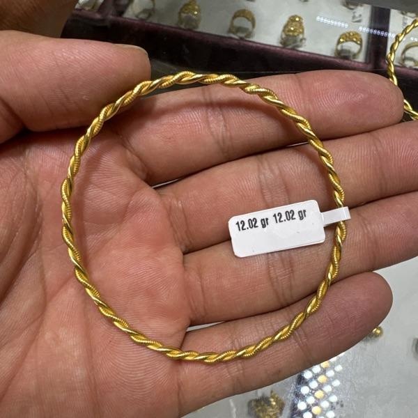 22 Ayar Altın Bilezik Kıvrım Modern Tasarım 12.02gr Kadın - BZ00673 - Fotoğraf 1