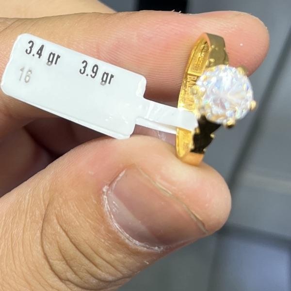 22 Ayar Altın Taslı Yüzük Modern El İşi 3.40gr 16 Numara Kadın - T000202 - Fotoğraf 1