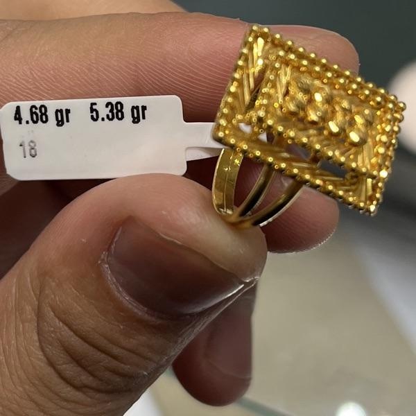 Zümrüt Detaylı 22 Ayar Altın Yüzük 4.68gr 18 Numara - Y000829 - Fotoğraf 1