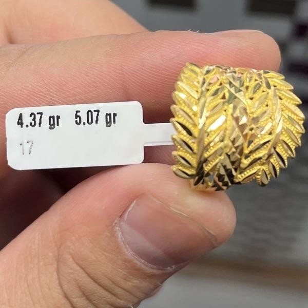 Yaprak Tasarım 22 Ayar Altın Yüzük 5.07gr 17 Numara - Y000834