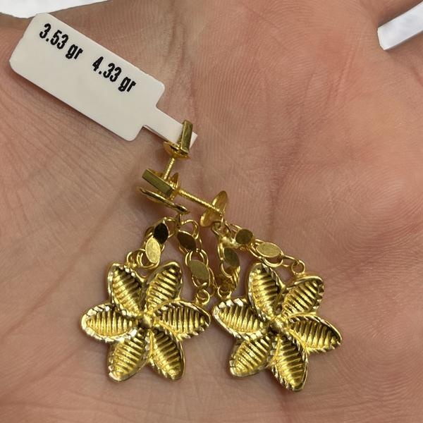 Çiçek Tasarım 22 Ayar Altın Küpe 3.53gr Standart - K000775 - Fotoğraf 1
