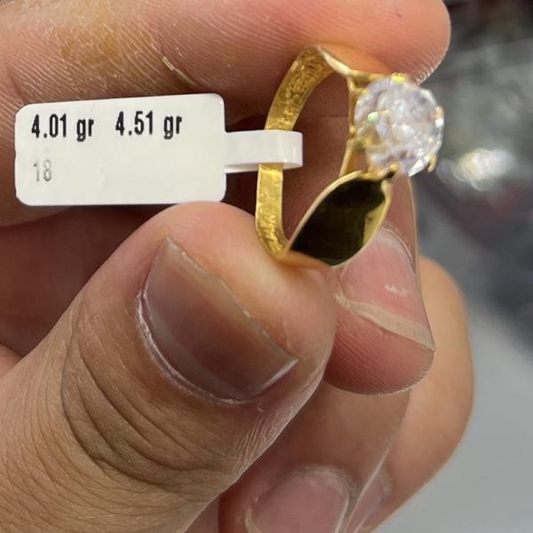 "Şık Tek Taş 22 Ayar Altın Yüzük 4.51gr 18 Numara" - T000208