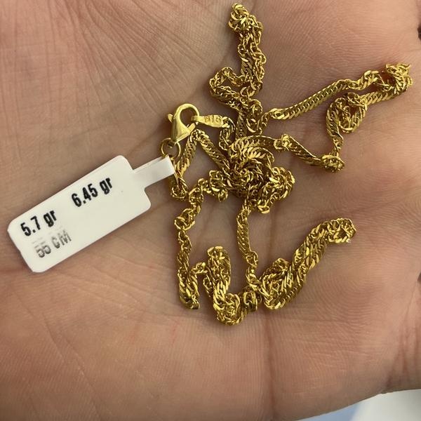 Singapur Tarzı 22 Ayar Altın Zincir 5.7gr 55cm - Z000056 - Fotoğraf 1