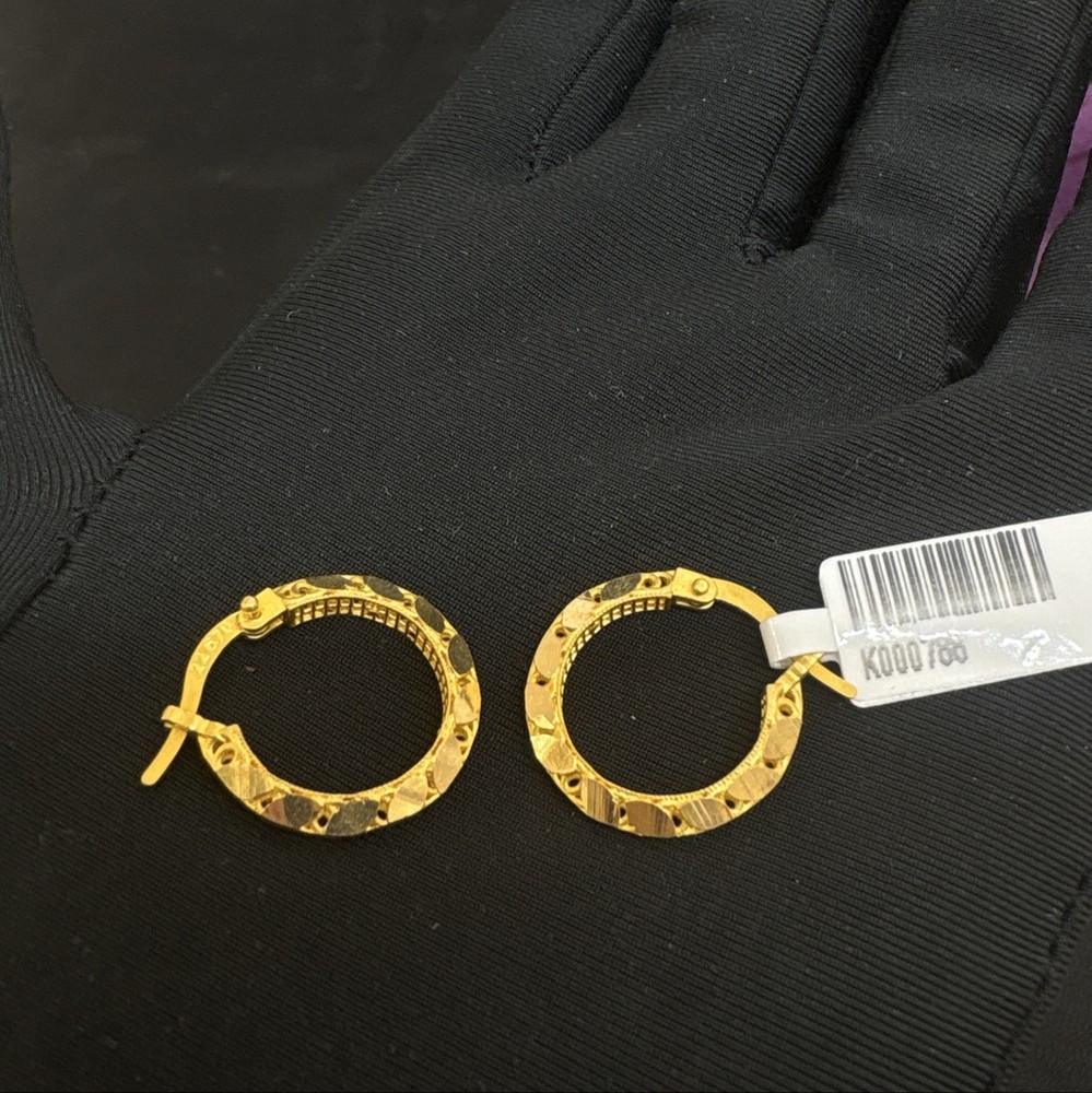 Pullu Halka 22 Ayar Altın Küpe 3.62gr Standart - K000788 - Fotoğraf 2