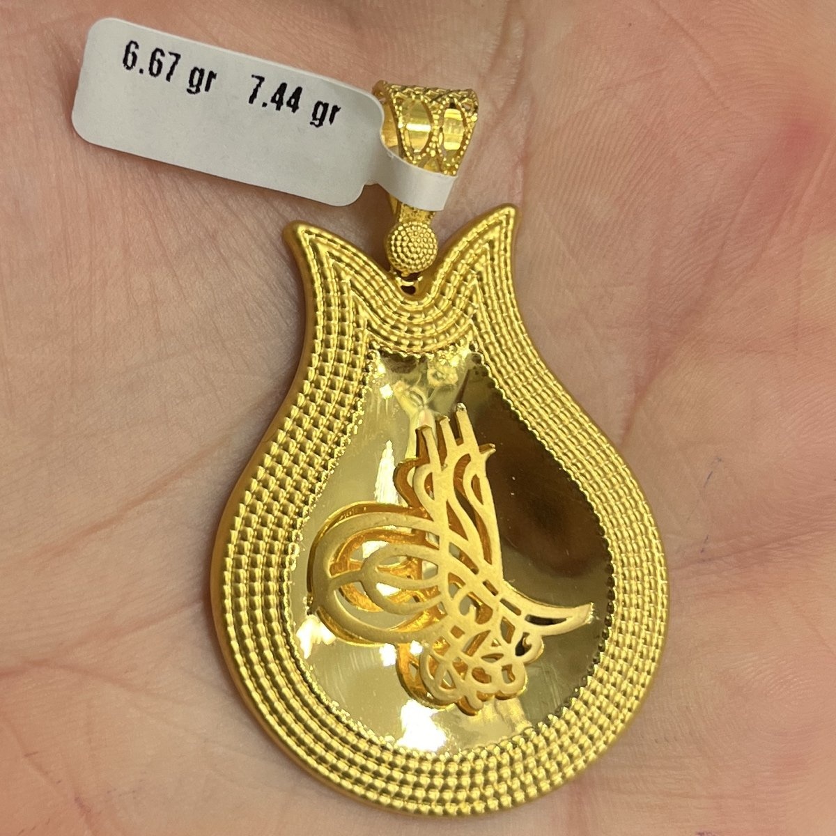 Tuğra Desenli 22 Ayar Altın Kolye Ucu 6.67gr - C000201 - Fotoğraf 1