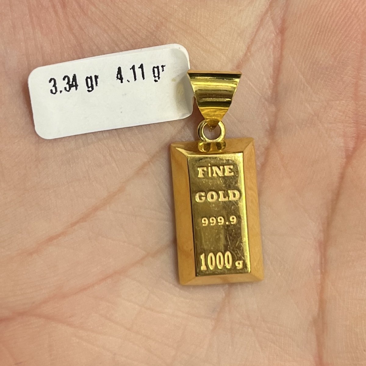 Külçe Tasarım 22 Ayar Altın Kolye Ucu 3.34gr - C000205 - Fotoğraf 1