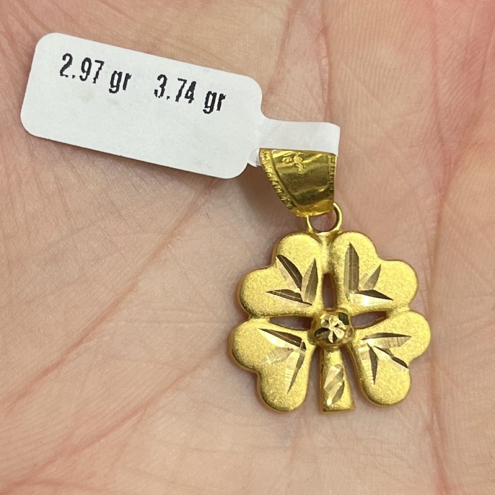 "Şanslı Yonca 22 Ayar Altın Kolye Ucu 3.74gr" - C000206