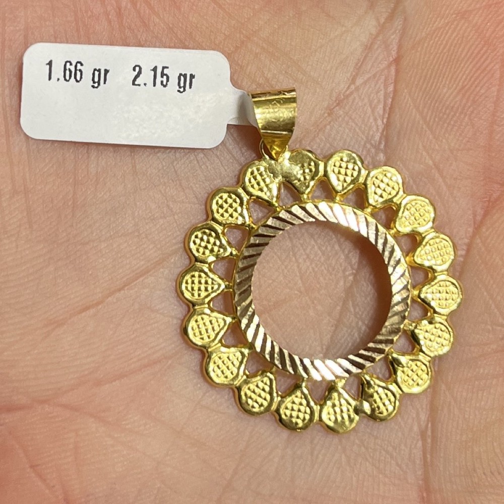 Çeyrekli Çerçeve 22 Ayar Altın Kolye Ucu 2.15gr - C000208