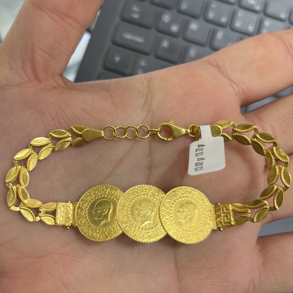 Çeyrek Model 22 Ayar Altın Bileklik 13.72gr - B000717