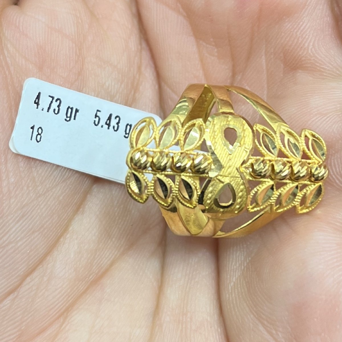 Sonsuzluk Tuğra Model 22 Ayar Altın Yüzük 4.73gr 18 Numara - Y000858 - Fotoğraf 1