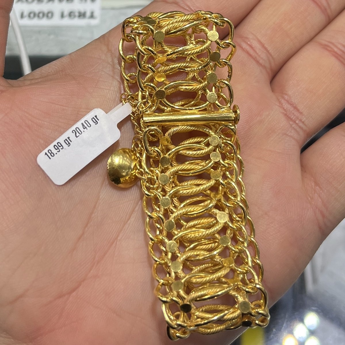 22 Ayar Altın Bileklik Fidan El İşi 18.99gr Hediye - B000719 - Fotoğraf 1