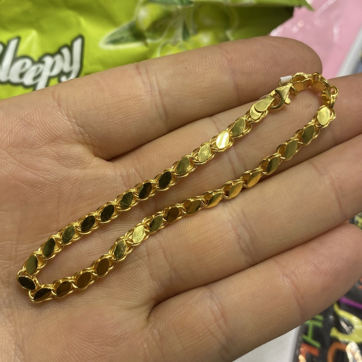 22 Ayar Altın Bileklik Pullu El İşi 5.15gr Kadın - B000749 - Fotoğraf 1