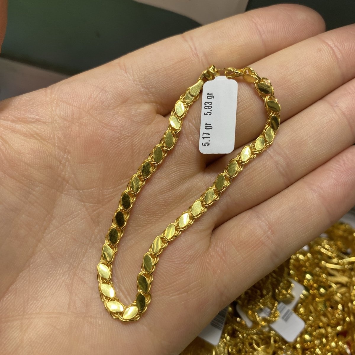 22 Ayar Altın Bileklik Pullu Modern Tasarım 5.17gr Hediye - B000750 - Fotoğraf 1