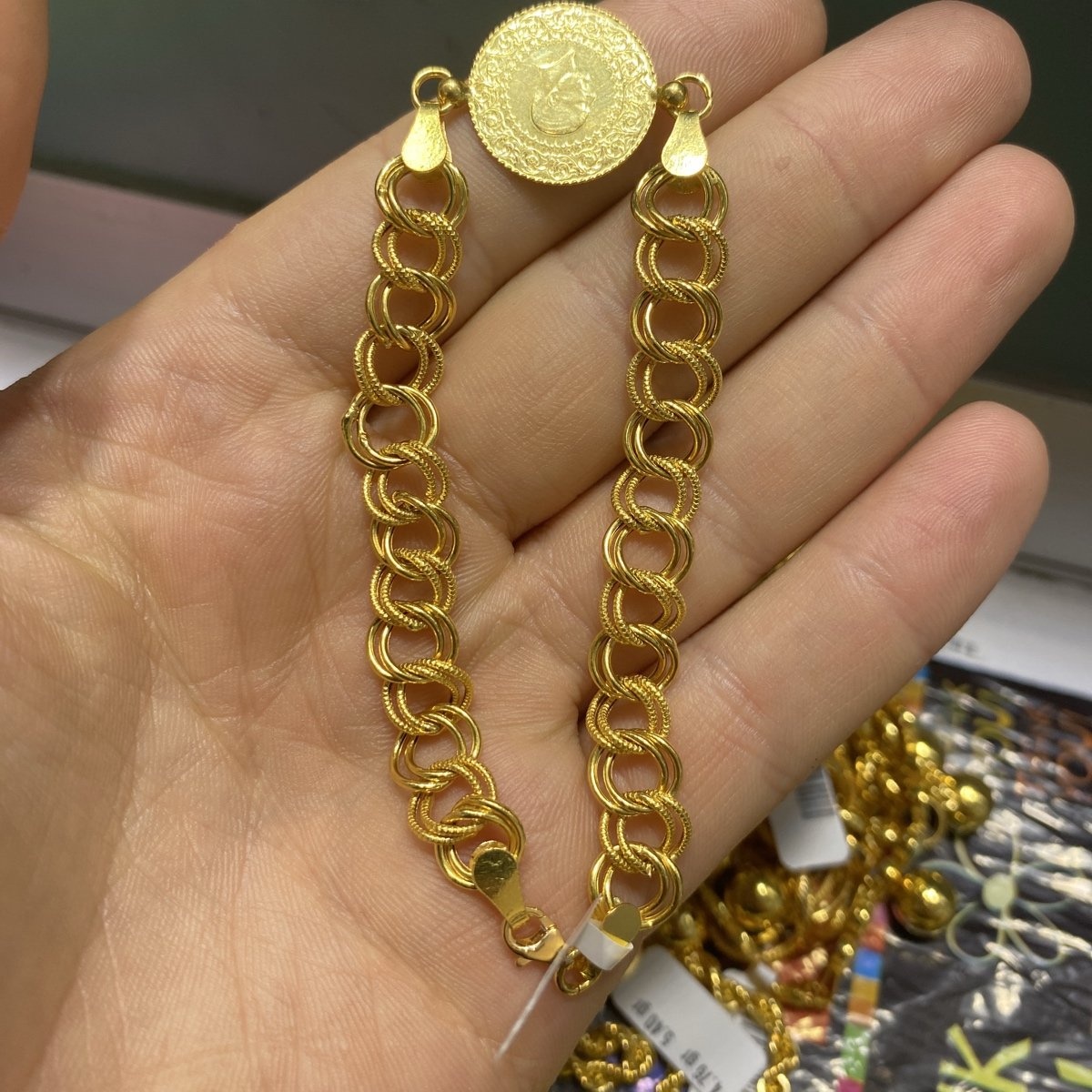 22 Ayar Altın Bileklik Samanyolu Çeyrekli 9.54gr Kadın Hediye - B000752 - Fotoğraf 1