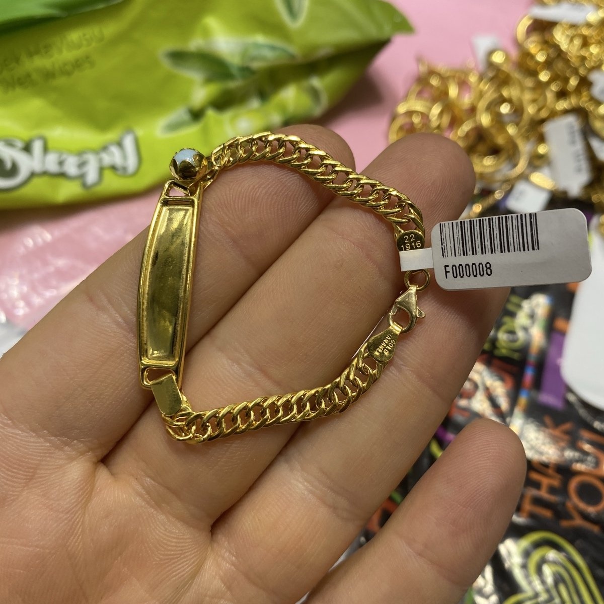 22 Ayar Altın Çocuk Künye Özel Tasarım 3.92gr Hediye - F000008 - Fotoğraf 1
